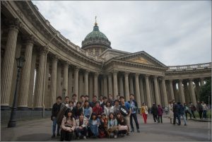 Visiting St. Petersburg by group of Japanese students, who practice Aikido ( according to JREX program )